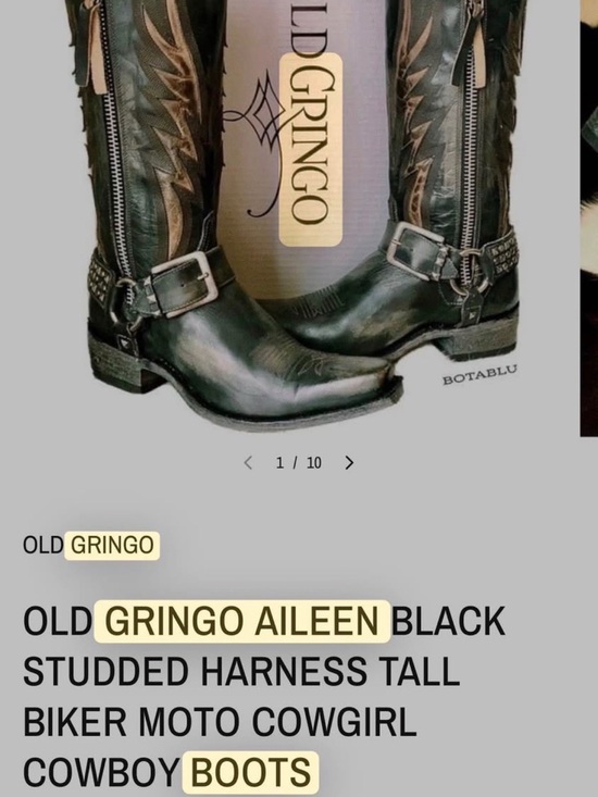 Old Gringo Shoes - Old Gringo Black Harness Moto Cowboy Boots